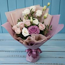 Букет цветов из:  Розы и Лизиантусы #REPLACE_PRED# Крыловской