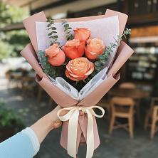 Букет персиковый аромат в Крыловской Букет цветов из:  Розы в Крыловской