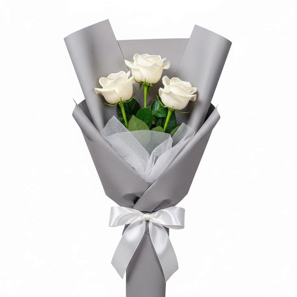 Букет 3 белые розы в Крыловской
