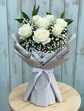 Букет из белых роз в Крыловской Букет цветов из:  Розы в Крыловской
