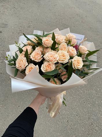 Букет Кремовые розы Латте в Крыловской