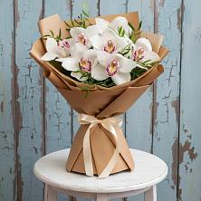 Букет Белые орхидеи в Крыловской Букет цветов из:  Орхидеи и Розы в Крыловской